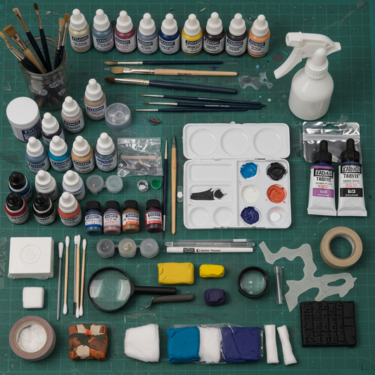 What are all the tools I need to start painting Warhammer 40k figures?