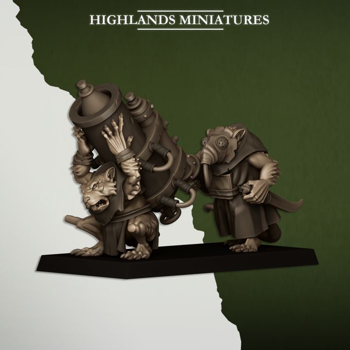 Sewer Vermin Heavy Weapons Teams - Highlands Miniatures