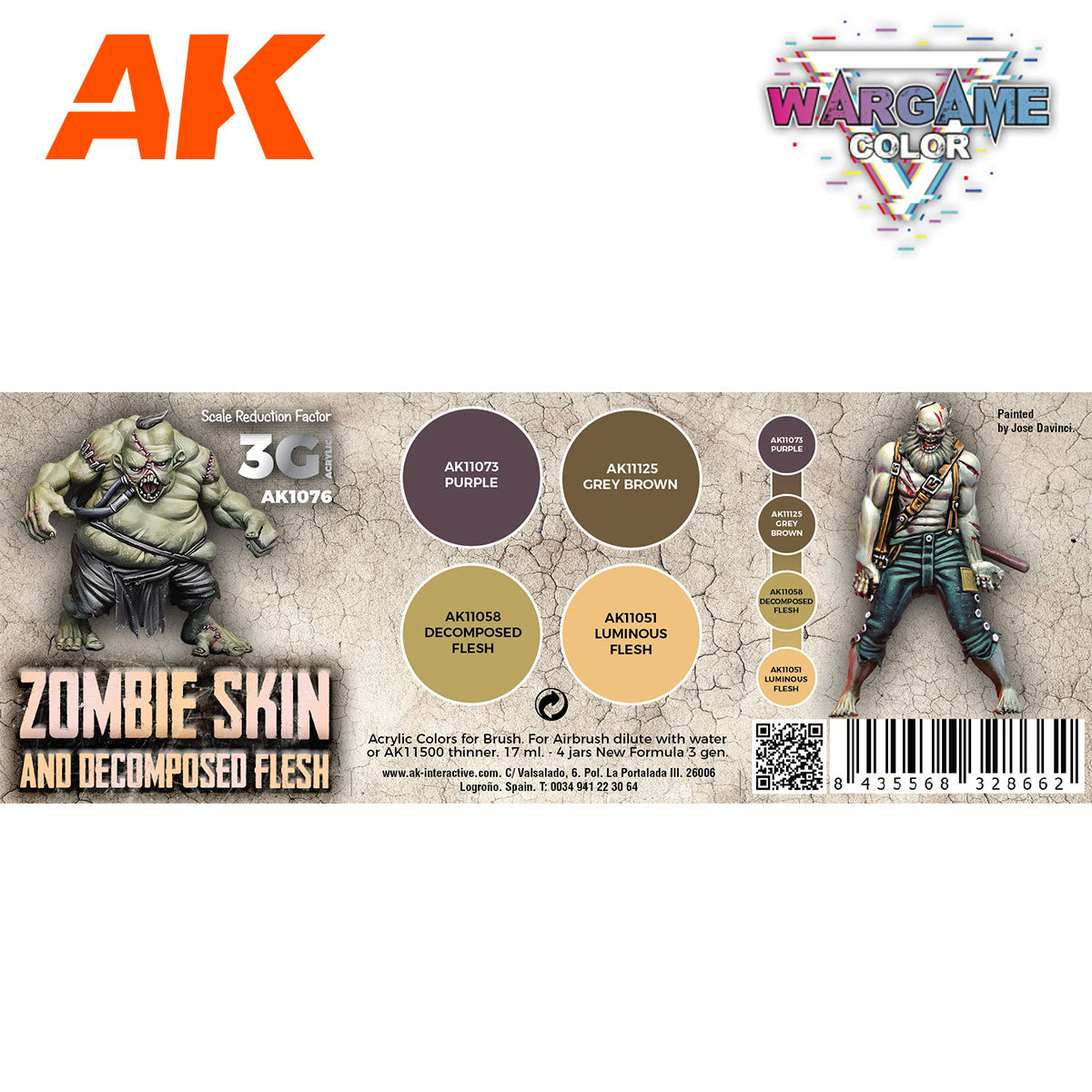 AK Interactive Wargame Color Set: Zombie Skin