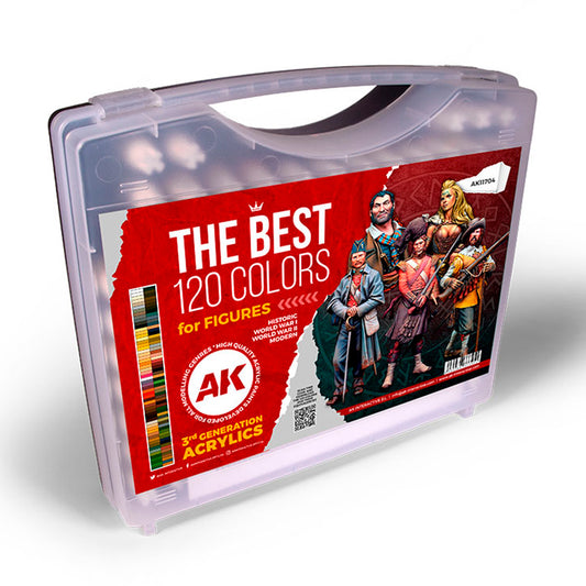 AK Interactive - The Best 120 Colors for Figures: Ultimate Acrylic Paint Set
