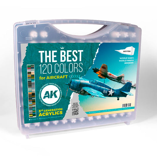 AK Interactive - The Best 120 Colors for Aircraft: Ultimate Acrylic Paint Set for Model Airplanes