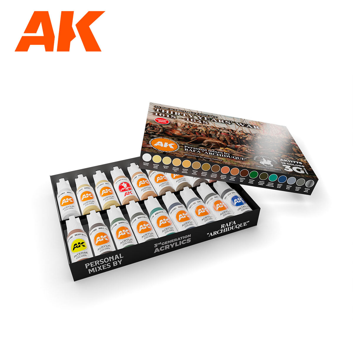 Thirty Years’ War Paint Set: Rafa "Archiduque" Signature 28mm Wargame Acrylics (1618-1648)