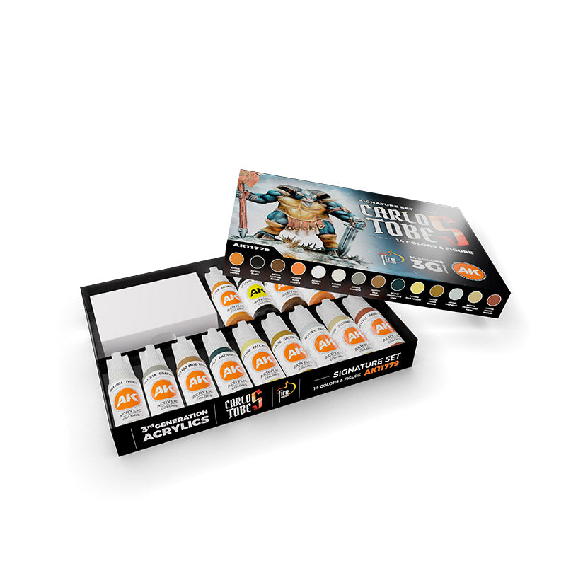 Carlos Tobes Signature Set: 14 Acrylic Paints + Miniature Figure (3Gen)