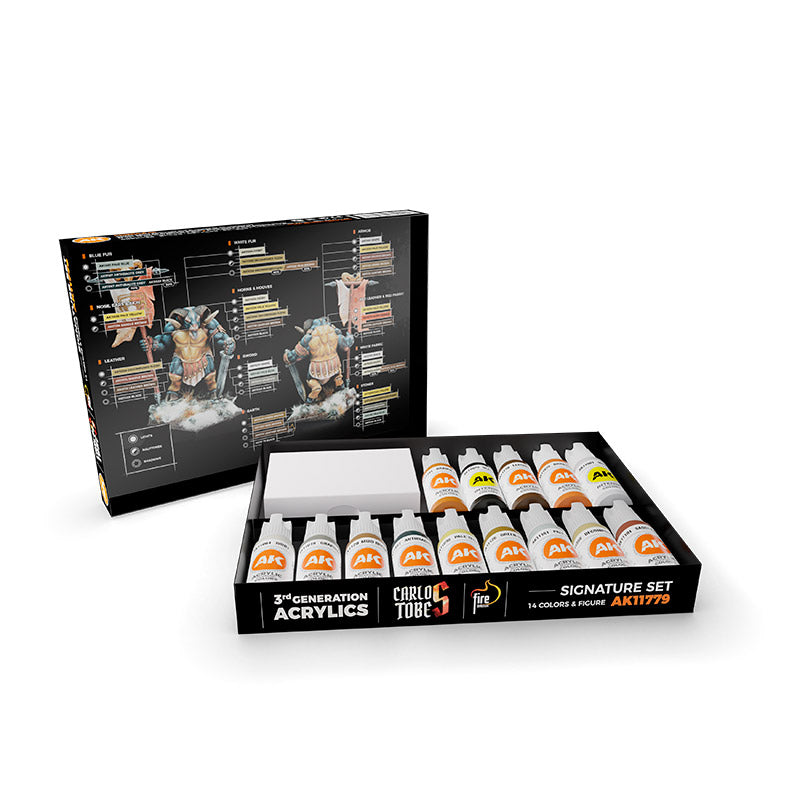 Carlos Tobes Signature Set: 14 Acrylic Paints + Miniature Figure (3Gen)
