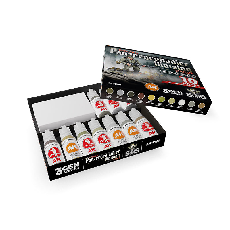 German PzGrenadier Set: Europe Wargame Starter Set (10 Colors + Exclusive Figure)