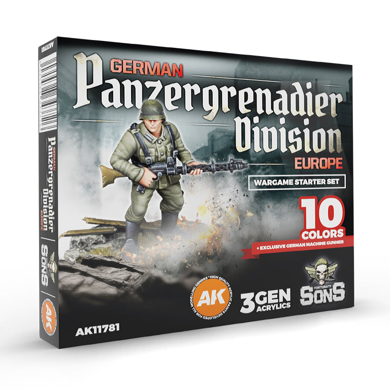 German PzGrenadier Set: Europe Wargame Starter Set (10 Colors + Exclusive Figure)