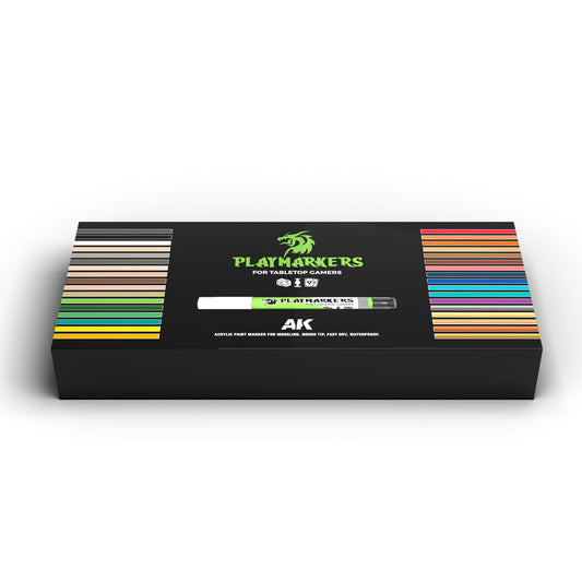 AK Interactive Playmarkers Special Box: 34 Acrylic Paint Markers for Modelers & Gamers