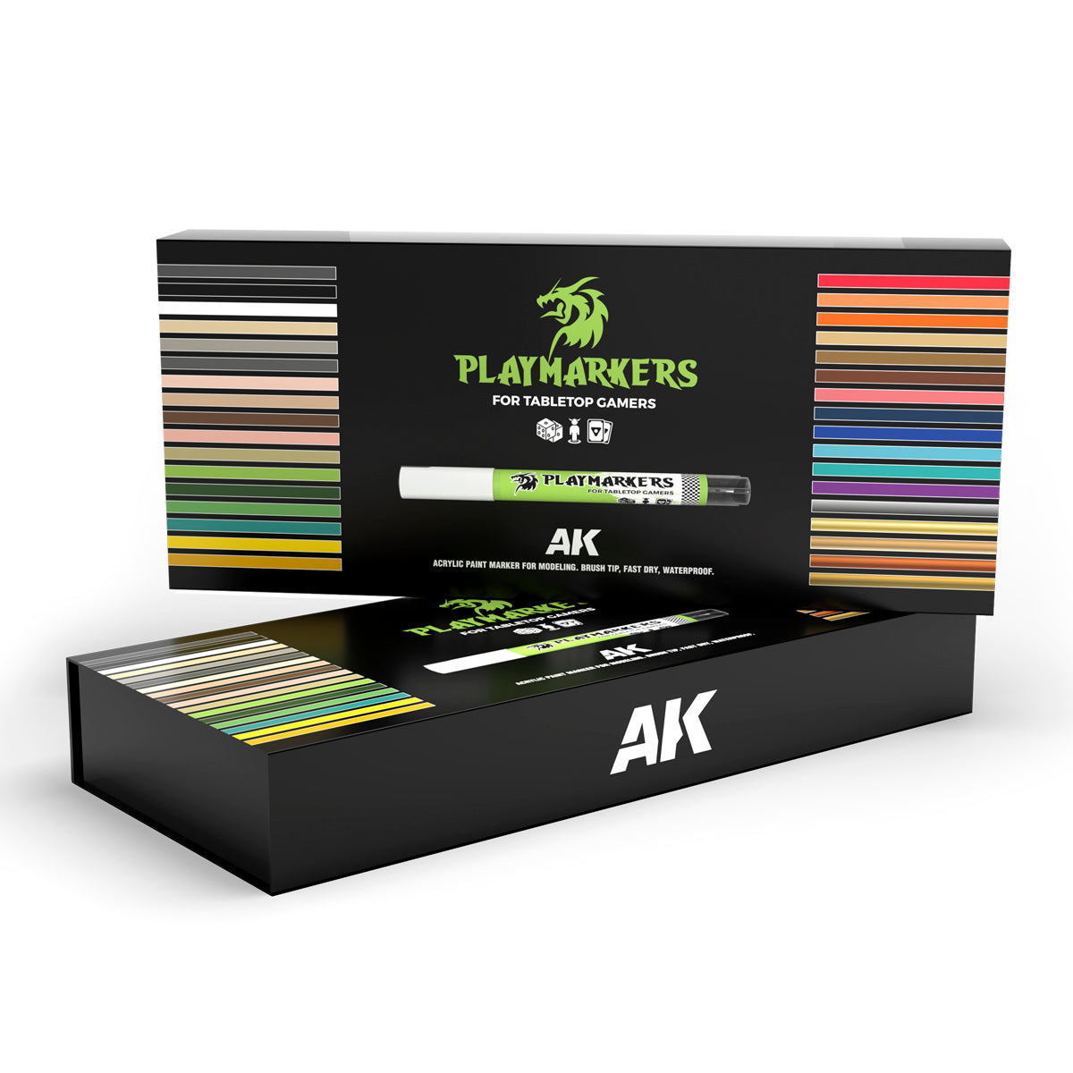 AK Interactive Playmarkers Special Box: 34 Acrylic Paint Markers for Modelers & Gamers