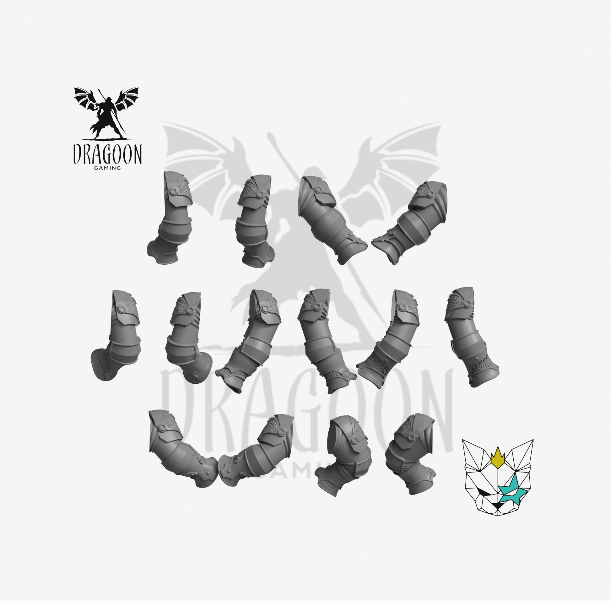 Set of fourteen greek sci-fi marine arms by Marta Punkgirl 3d printed in grey resin for use in 28mm and 32mm tabletop wargames. This item is also compatible Primaris Space Marines, ultramarines and Minotaur's in Warhammer 40k