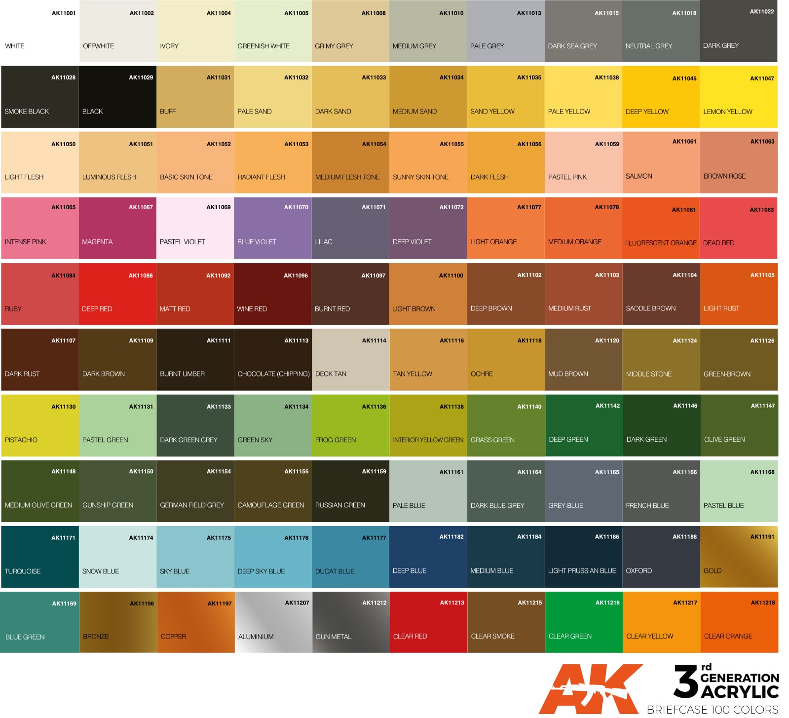 AK Interactive 3Gen Mega Paint Set: Briefcase with 100 Acrylic Colors