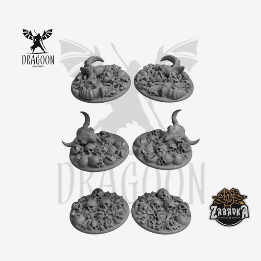 Field Of Skulls 28mm Base Toppers x 6