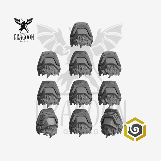 Primal Hounds Square Armoured Celtic Knot Pauldrons With Fur