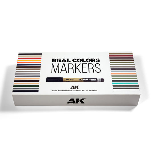 AK Interactive RC Markers Special Box: 34 Premium Real Color Markers for Scale Modeling