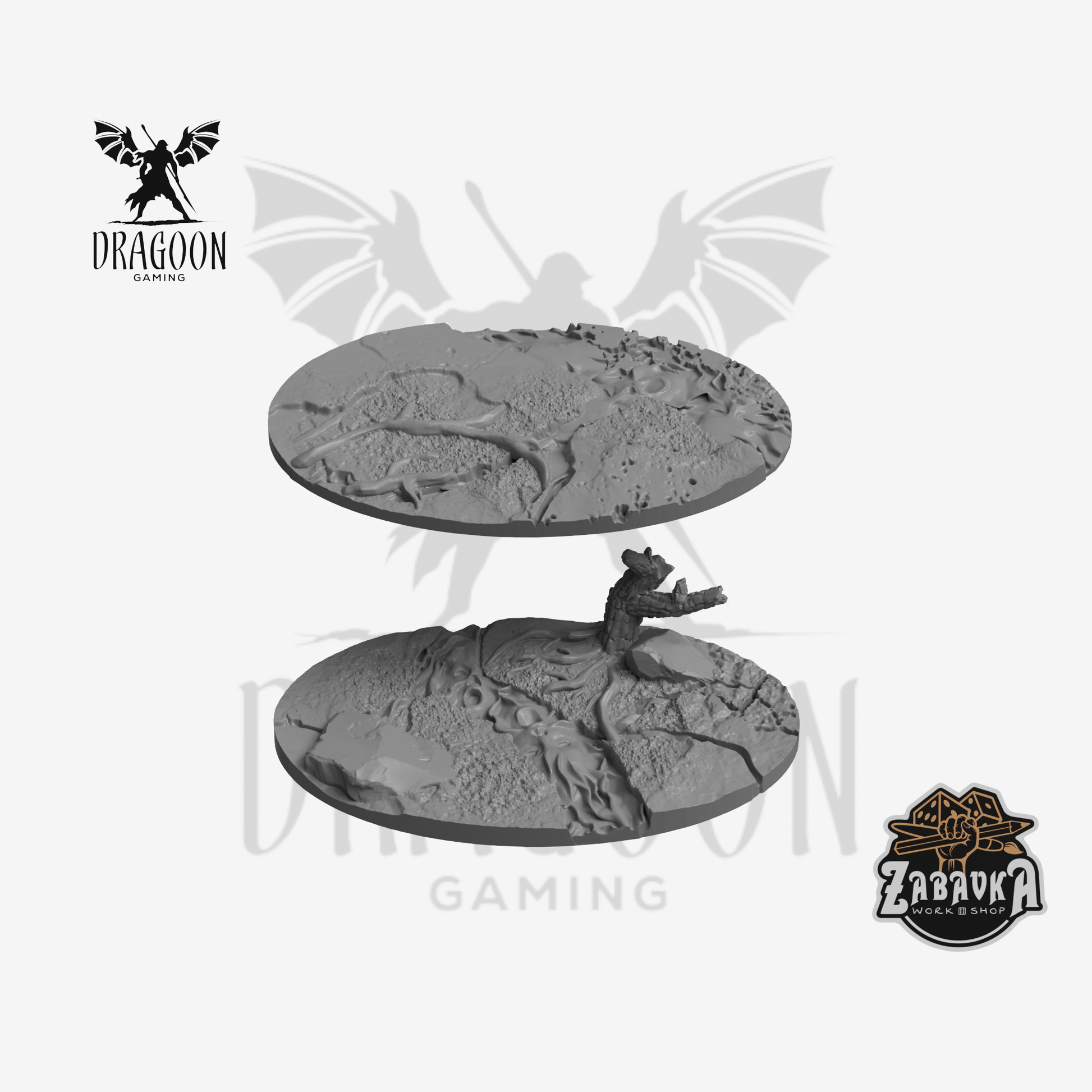 Land of Ghosts Oval 60x35mm Base Topper x 2