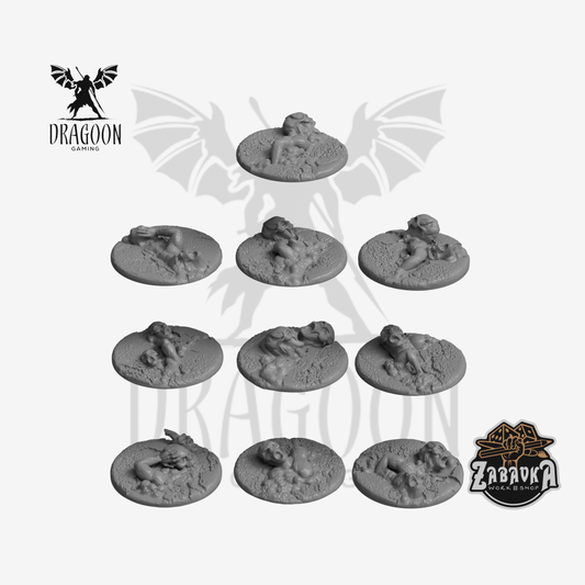 25mm Demonic Incursion resin base toppers for Warhammer 40K and Age of Sigmar miniatures