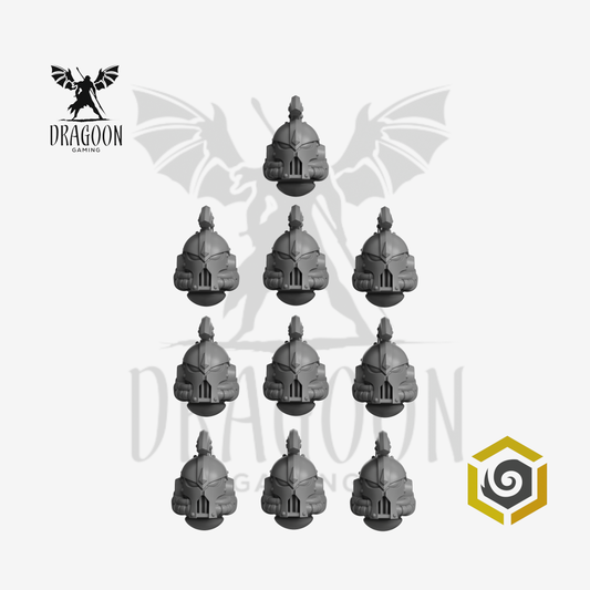 Crimson Lords Crested Helmets