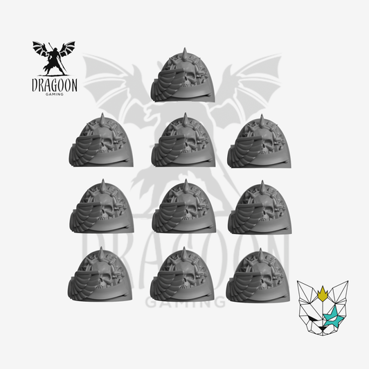 Crimson Angels Winged Skull Pauldrons