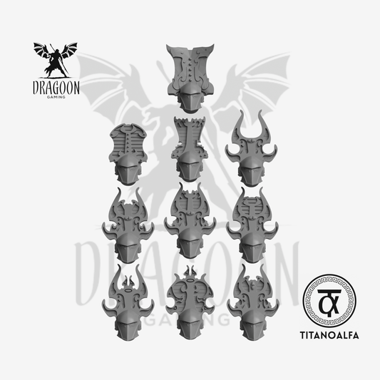 Dragoon Gaming 28mm Resin Lords of Dust Mixed Helmets for Warhammer 40k Thousand Sons Conversion (10 Unique Designs)