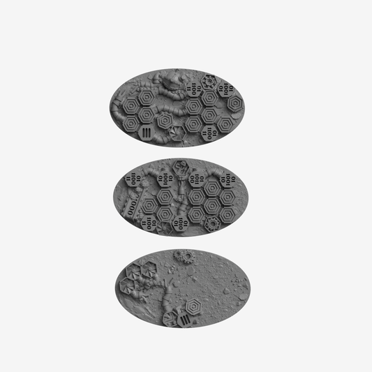 Dragoon Gaming 60x35mm Oval Resin Moonbase Base Toppers for Warhammer 40k Outrider / Bike Basing (3 Pack)