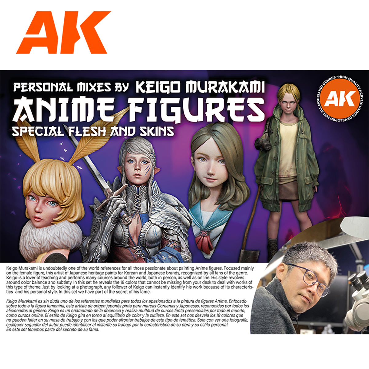 Achieve stunning anime-style finishes with the AK Interactive Keigo Murakami Paint Set - Featuring his personal signature acrylic mixes!
