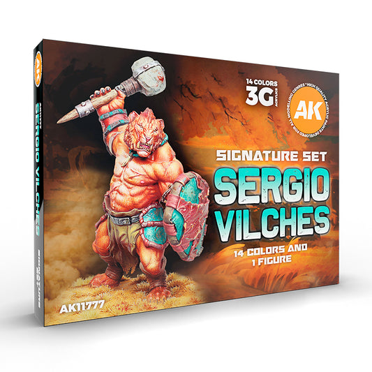 Sergio Vilches Signature Set: 14 Colors + Figure for Miniature Painting (3Gen Acrylics)