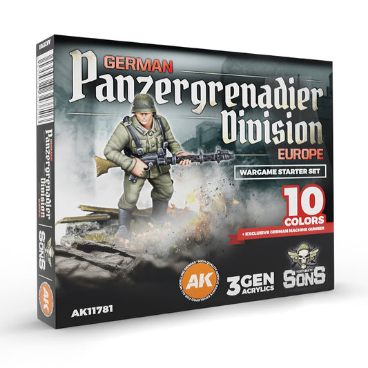 German PzGrenadier Set: Europe Wargame Starter Set (10 Colors + Exclusive Figure)