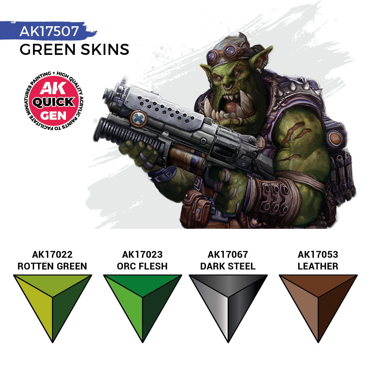 AK Interactive Quick Gen GREEN SKINS Set