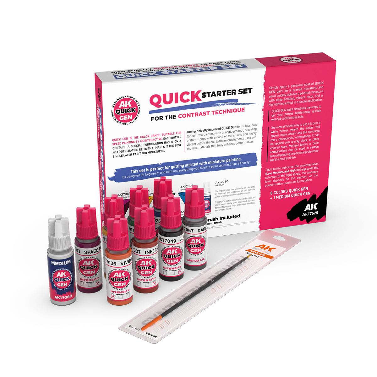 QUICK STARTER SET (8 QUICK GEN + 1 MEDIUM + 1 FREE BRUSH)