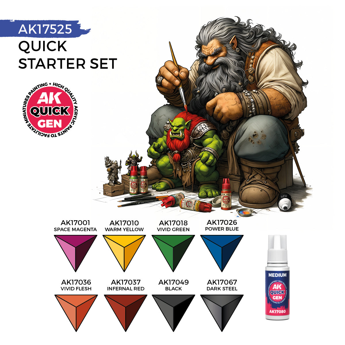 QUICK STARTER SET (8 QUICK GEN + 1 MEDIUM + 1 FREE BRUSH)