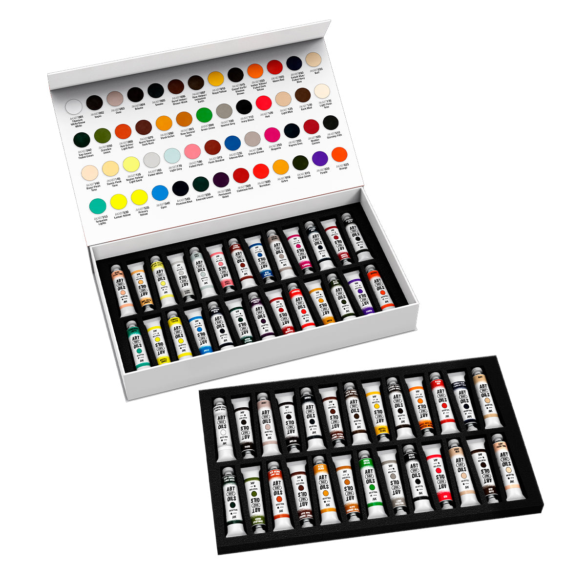 AK Interactive ABT 502 Oil Paint Set - Full Range for Weathering Models