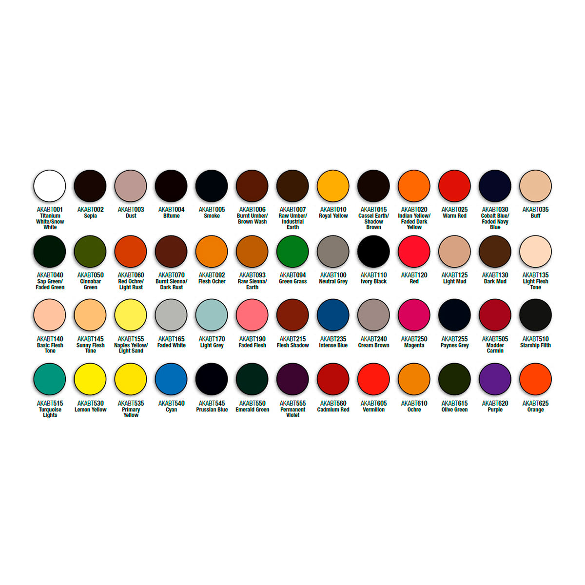 AK Interactive ABT 502 Oil Paint Set - Full Range for Weathering Models