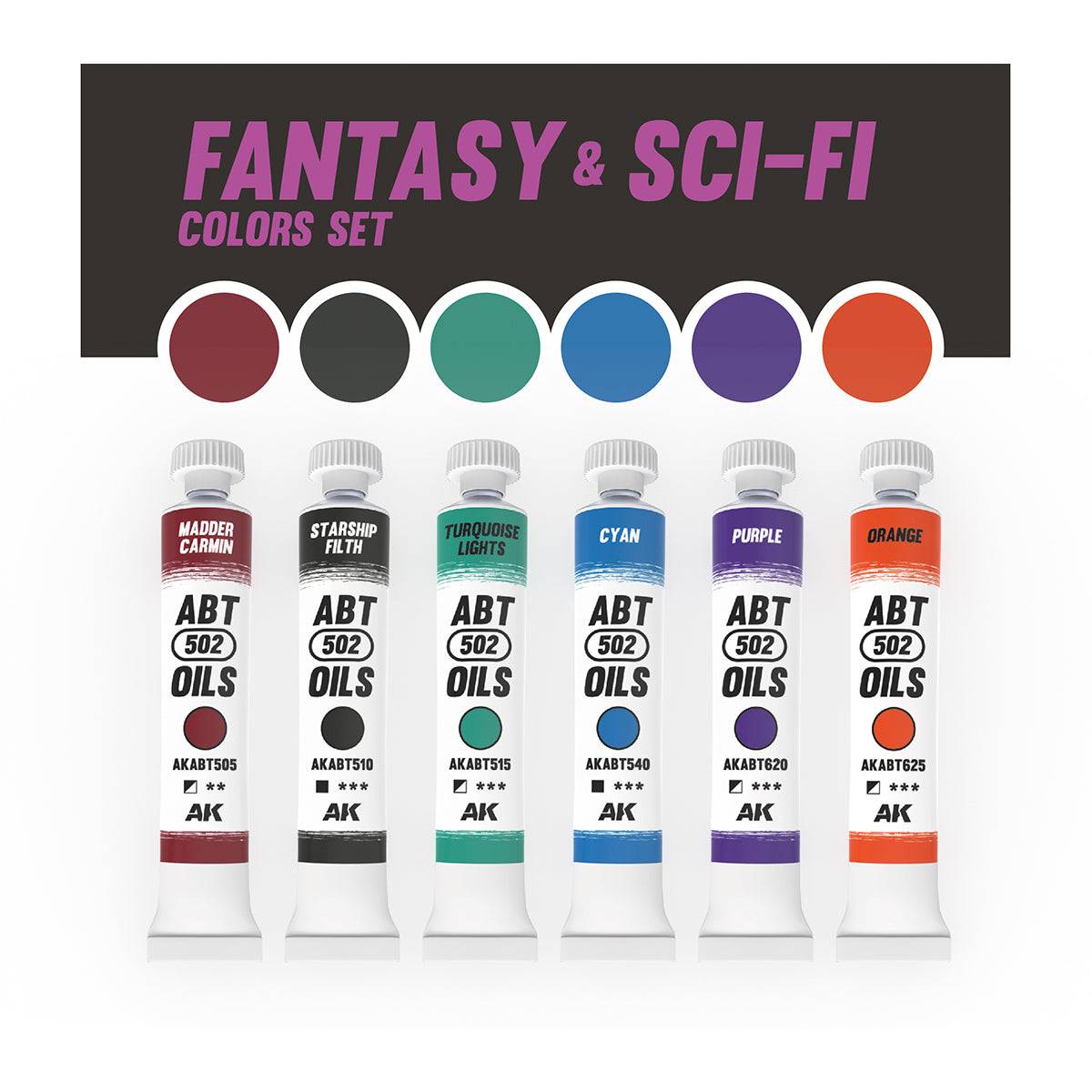 AK Interactive ABT 502 Oil - Fantasy & Sci-Fi Colors Set for Miniatures
