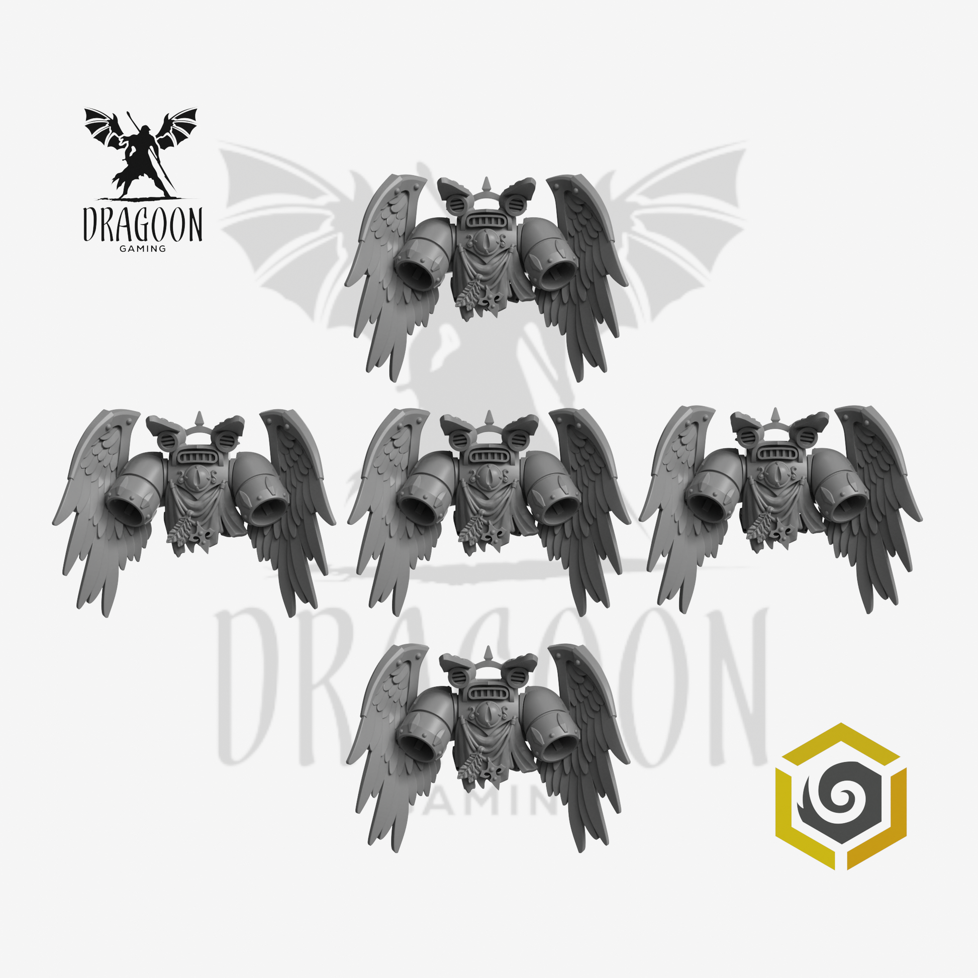 Crimson Lords Blood Drop Winged Jump Packs - 28mm Resin - Warhammer 40k Compatible - Prime - Blood Angels Style
