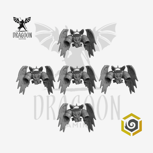 Crimson Lords Large Winged Cloaked Jump Packs X5