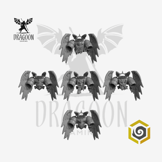 Crimson Lords Mixed Winged Jump Packs - 28mm Resin - Warhammer 40k Compatible - Prime - Blood Angels Style