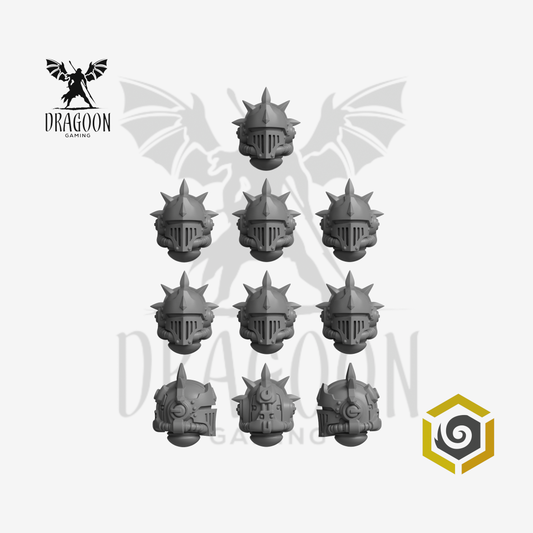Crimson Lords Sanguine Helmets - 28mm Resin Wargaming Miniatures - Blood Angels Style - Compatible with Prime Space Knights - Warhammer 40k Style
