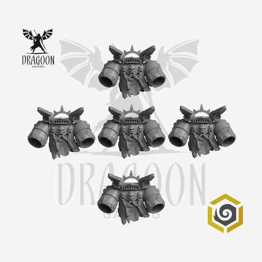 Crimson Lords Torn Cloak Jump Packs - 28mm Resin - Warhammer 40k Compatible - Prime - Blood Angels Style