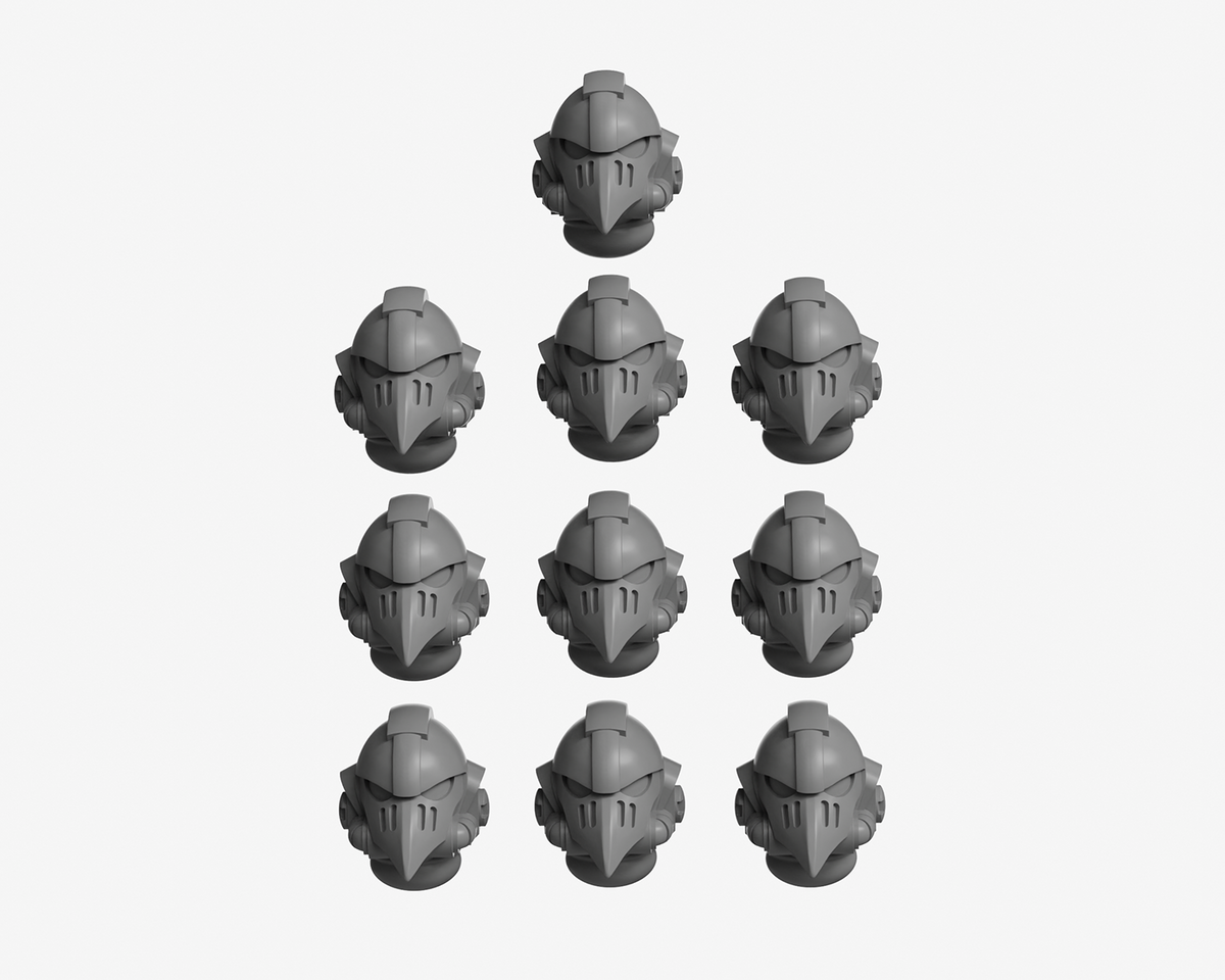 Crow Guard Beaky Helmets for 28mm Wargaming (Raven Guard Style)