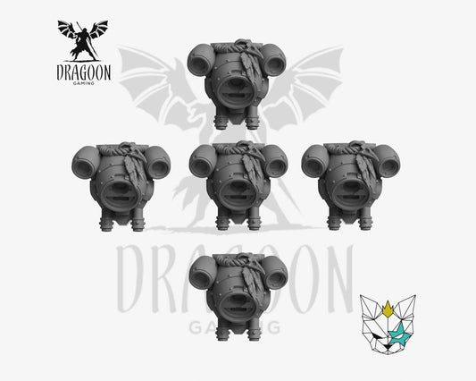 Crow Guard Jump Packs - 28mm Resin - Warhammer 40k Compatible - Prime - Raven Guard Style