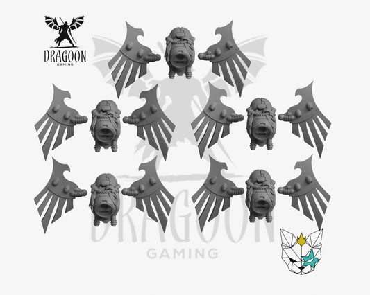 Crow Guard Winged Jump Packs - 28mm Resin - Warhammer 40k Compatible - Prime - Raven Guard Style