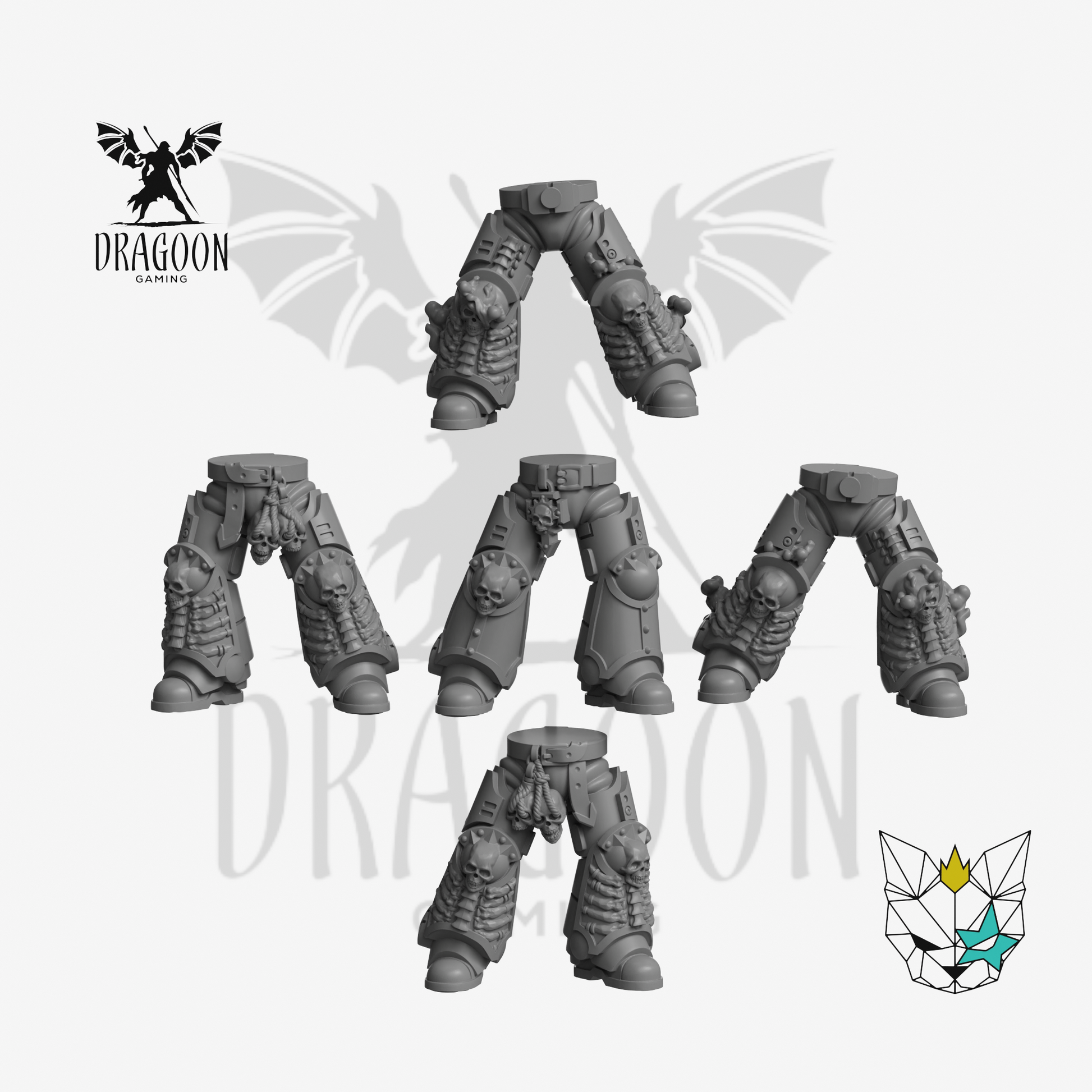 Damned Legion Space Knight Legs - 28mm Resin - Warhammer 40k Compatible - Prime - Chaos Style