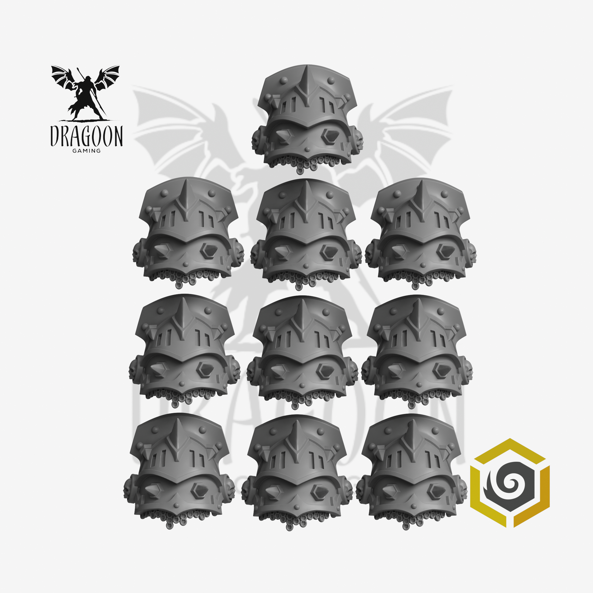 Dragoon Gaming 28mm Resin Armoured Pauldrons for Warhammer 40k Space Marines / Age of Sigmar Stormcast Conversion (10 Pack)