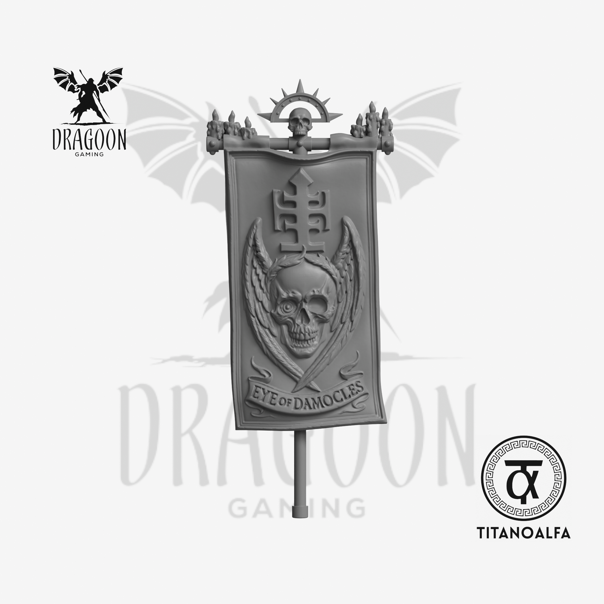 Dragoon Gaming 28mm Resin Eye of Damocles Banner (Deathwatch Theme, Left Handed) for Warhammer 40k Deathwatch / Space Marine Conversion