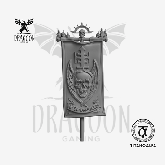Dragoon Gaming 28mm Resin Eye of Damocles Banner (Deathwatch Theme, Left Handed) for Warhammer 40k Deathwatch / Space Marine Conversion