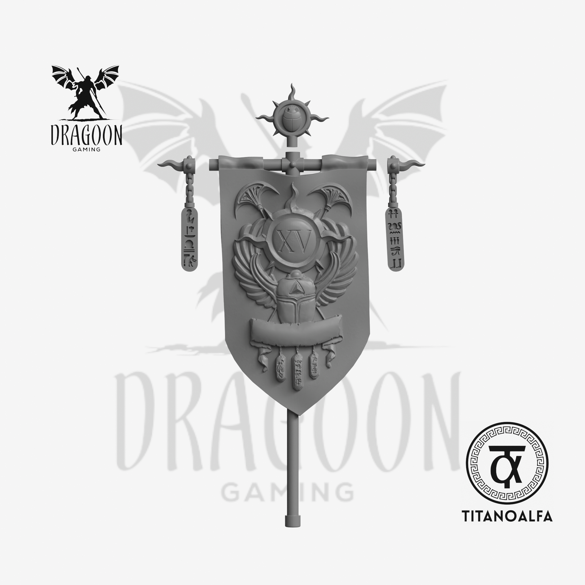 Dragoon Gaming 28mm Resin Sons of Sand Winged Scarab Banner (Left Handed) for Warhammer 40k Thousand Sons / Chaos Space Marine Conversion