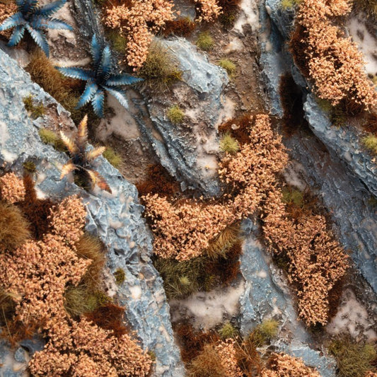 Gamers Grass Shrub Tufts - Autumn (6mm) used on a miniature scenic base