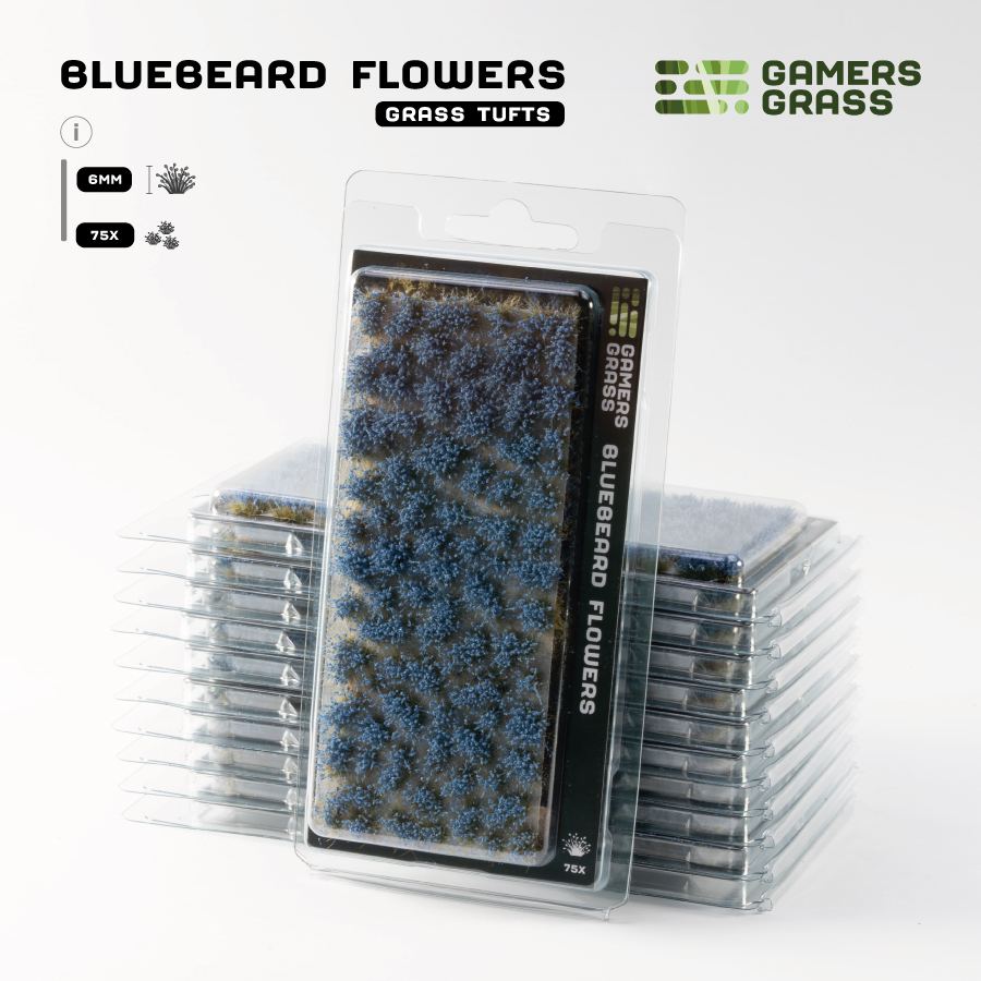 Gamers Grass Flower Tufts - Bluebeard Flowers (6mm) retail pack
