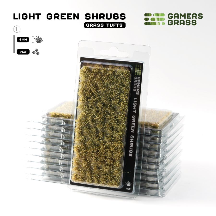 Gamers Grass Shrub Tufts - Light Green (6mm) retail pack