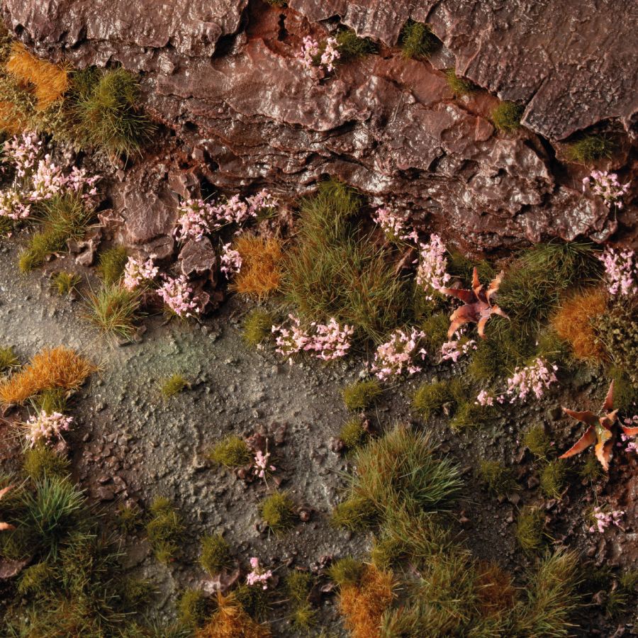 Gamers Grass Tiny Flowers - Pink Orchid used on a miniature scenic base