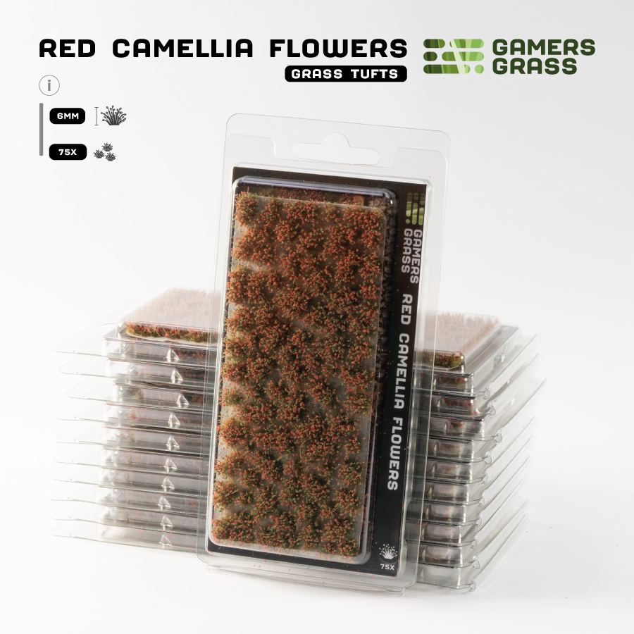 Gamers Grass Flower Tufts - Red Camellia Flowers (6mm) retail pack